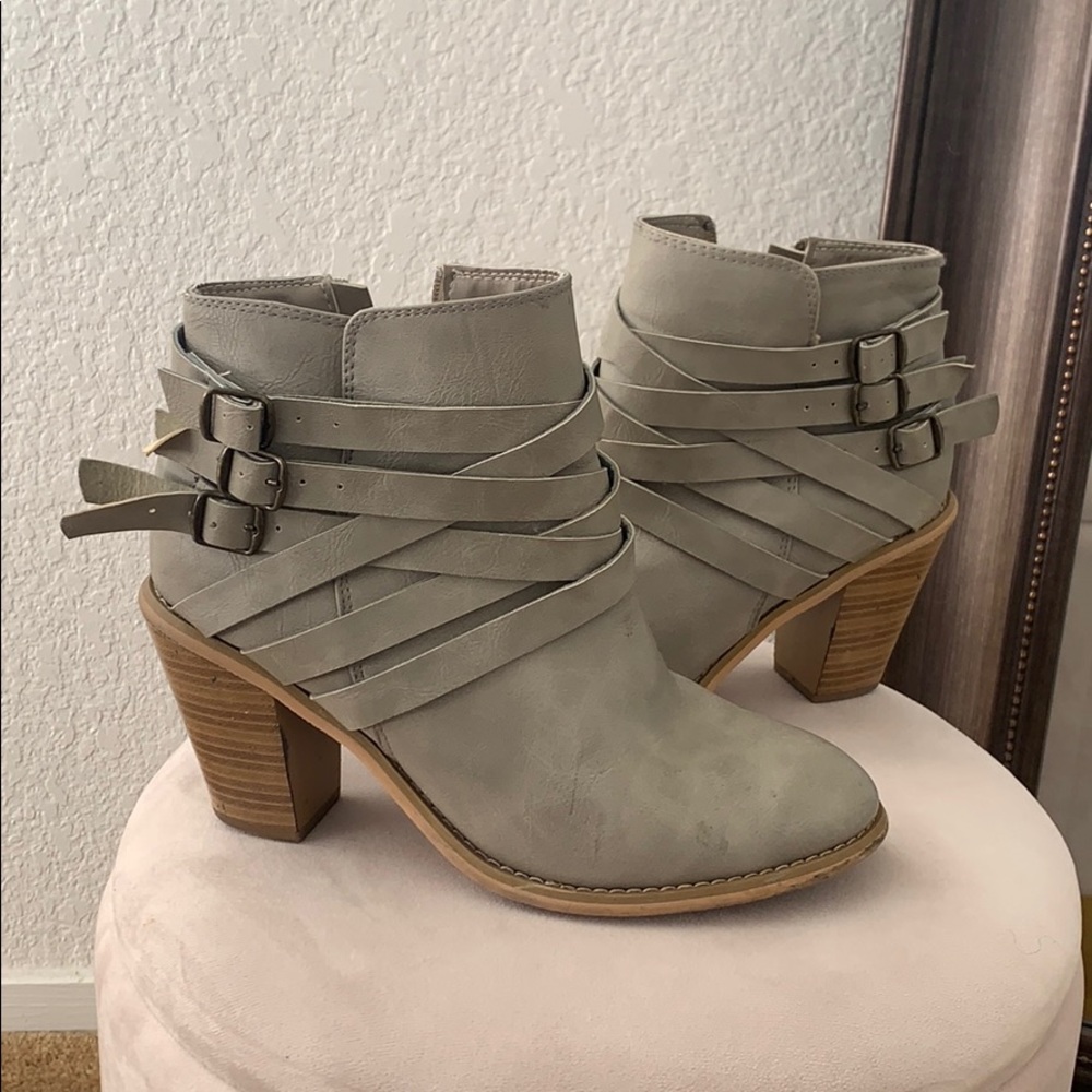 Grey stone color booties